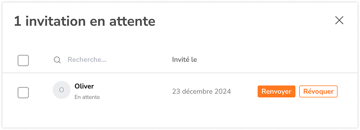 Pending invitations